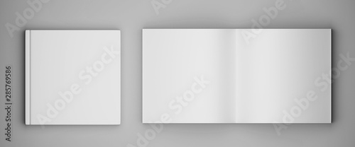 Blank square brochure magazine. 3d render
