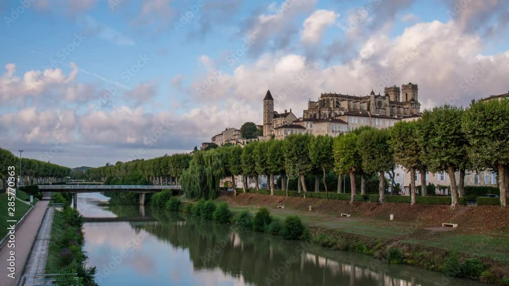 timelapse of a view of the old town of Auch timelapse of a view of the old town of Auch