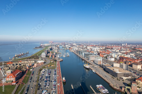 aerial view of the city Bremerhaven in Germany © wlad074