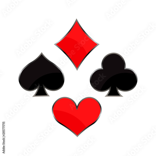 Set of playing cards symbols, vector illustration.