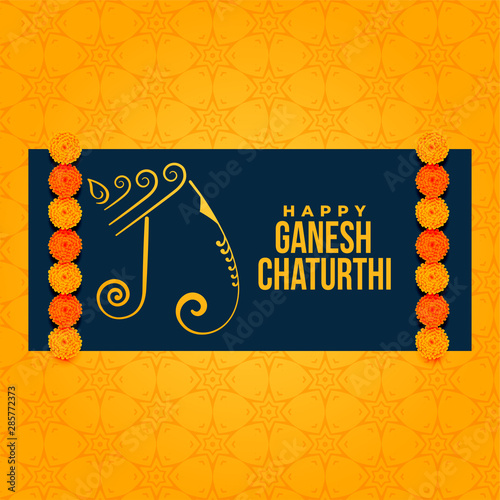 artistic ganesh chaturthi festival greeting background design