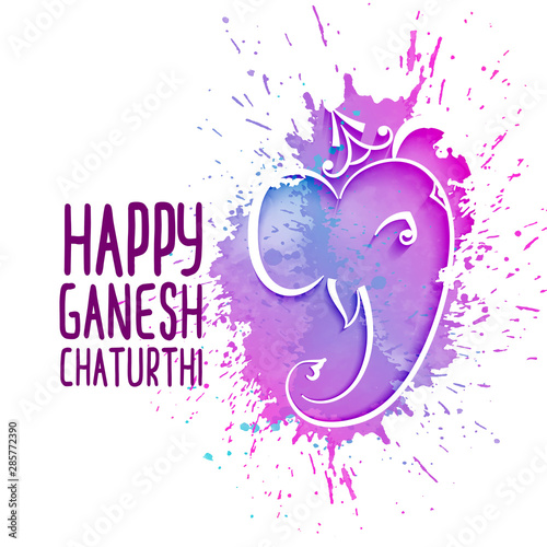 abstract artistic lord ganesha design festival greeting