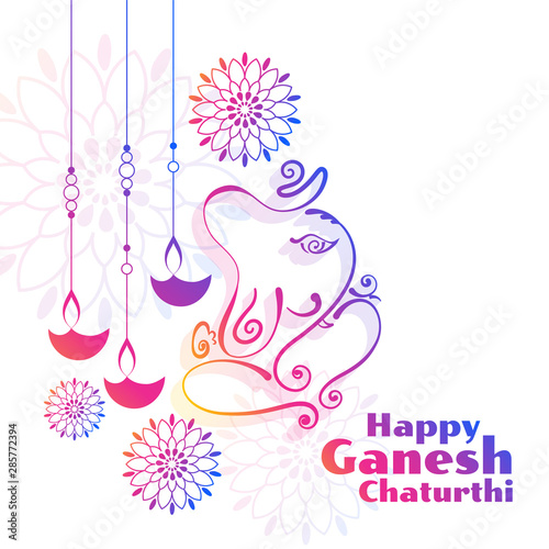 creative happy ganesh chaturthi festival greeting background