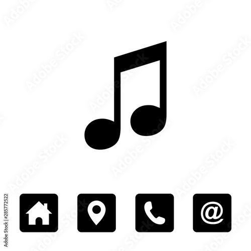 music note icon, symbols vector