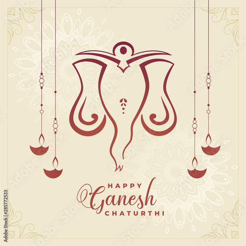 traditional happy ganesh chaturthi festival celebration background