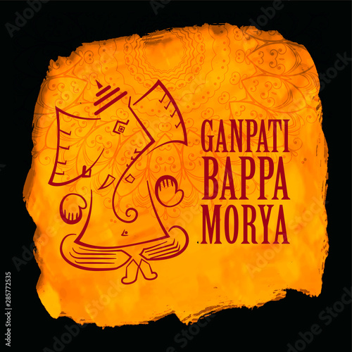 lord ganesha festival yellow watercolor background