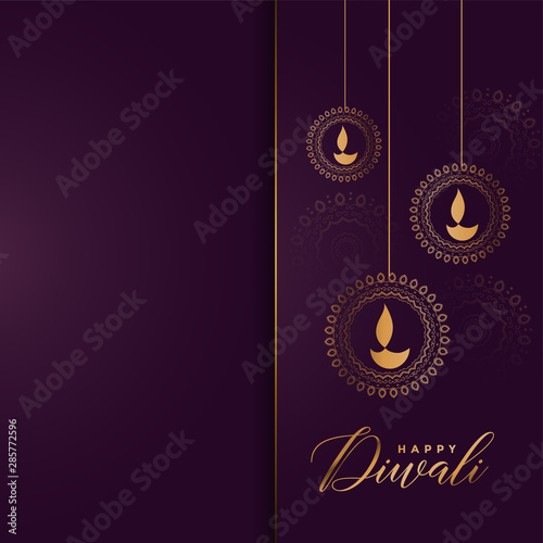 luxury golden happy diwali greeting design background