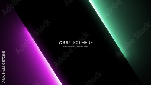 Glowing futuristic lines in the dark space. Abstract modern background