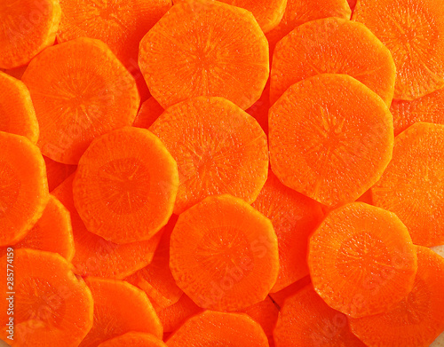 Carrot slices as background texture.