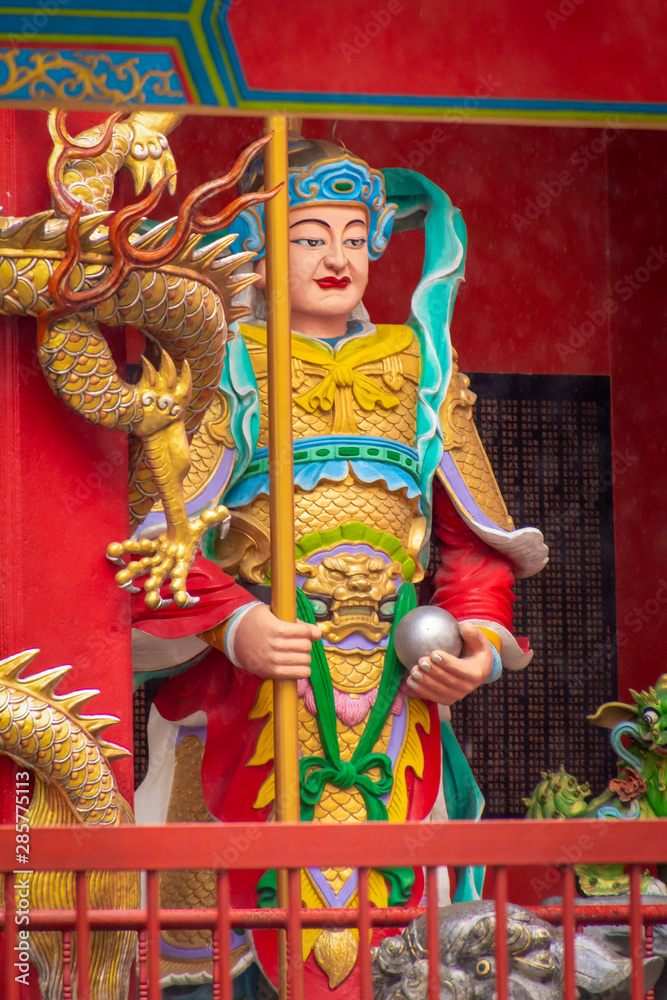 Guan Yu Temple taoist temple in Kuala Lumpur figure and dragon