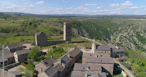 La Garde-Guérin lateral traveling. Lozère, labelled Les Plus Beaux Villages de France
