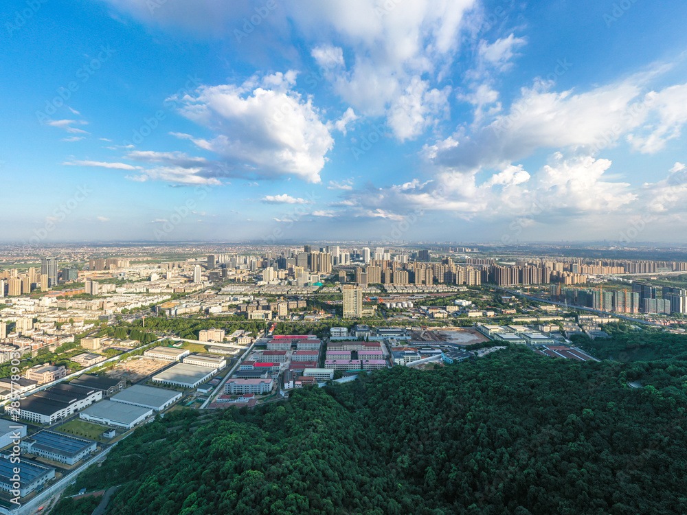 panoramic  city skyline in hangzhou china