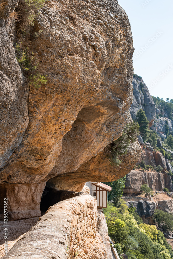 Sanctuary of the Virgin of Balma built in rock in the mountains in Castellon de la Plana, Spain