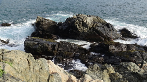 landscape of rocky beach and ocean view