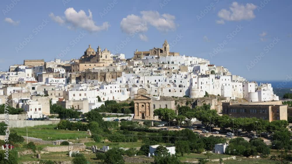View of the stunning white city of Ostuni in Puglia, Italy View of the stunning white city of Ostuni in Puglia, Italy