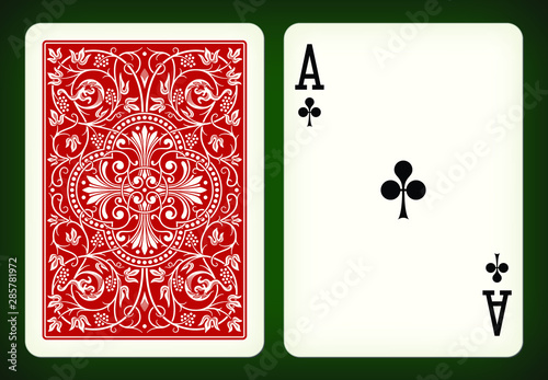 Ace of clubs - playing cards vector illustration