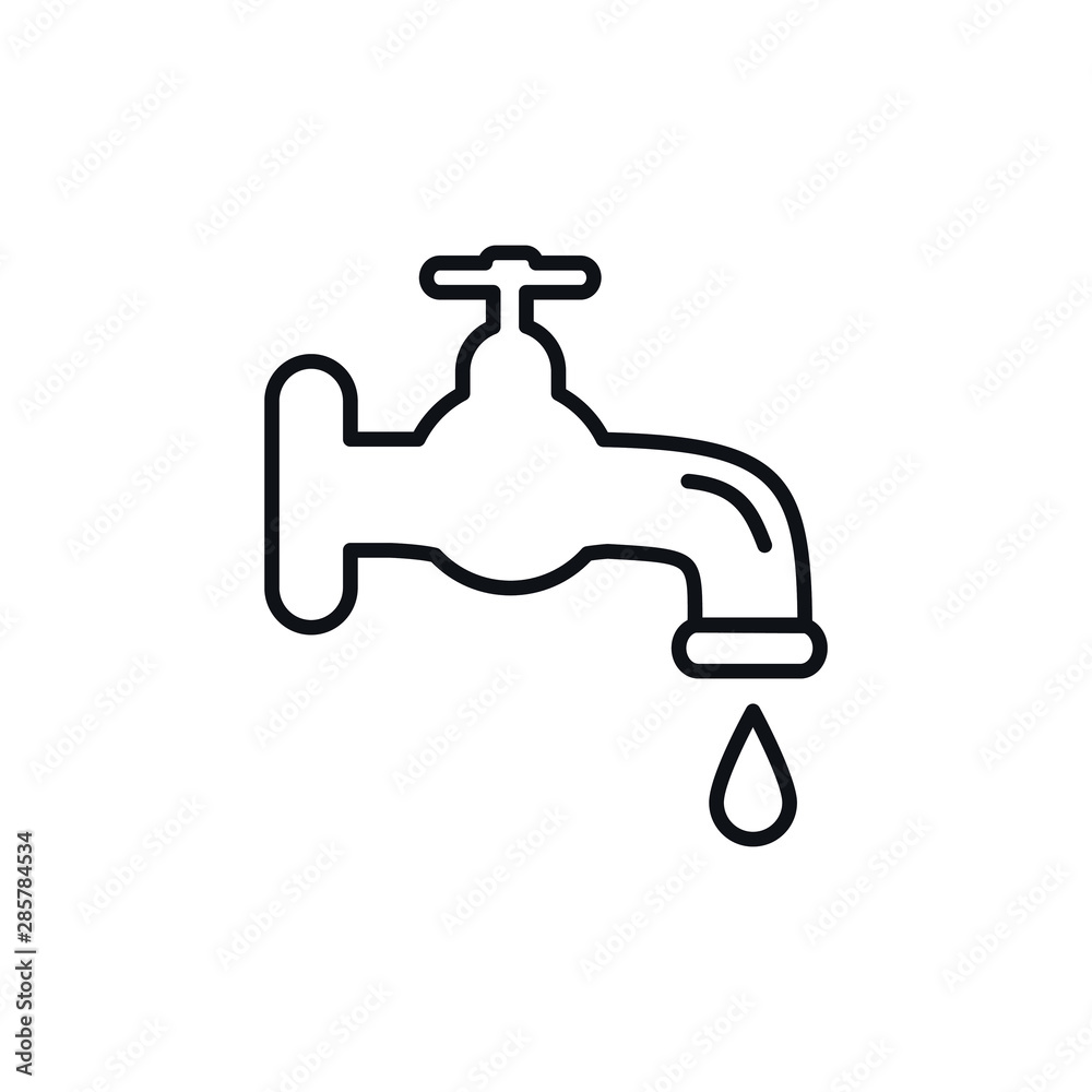 Faucet vector icon. Black illustration isolated on white background for graphic and web design. Faucet vector icon. Black illustration isolated on white background for graphic and web design.