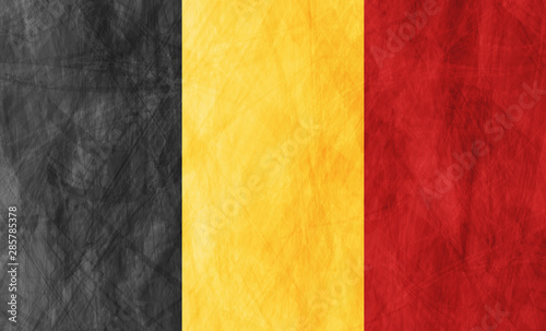 Belgian grunge flag abstract textural background. Vector design