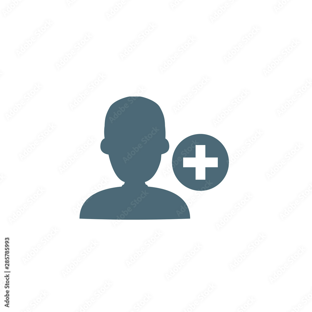 add user icon. Simple flat symbol for web add user icon. Simple flat symbol for web