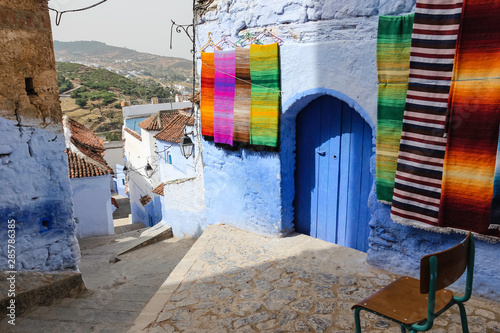 Streets of the Moroccan blue village © pacodocus