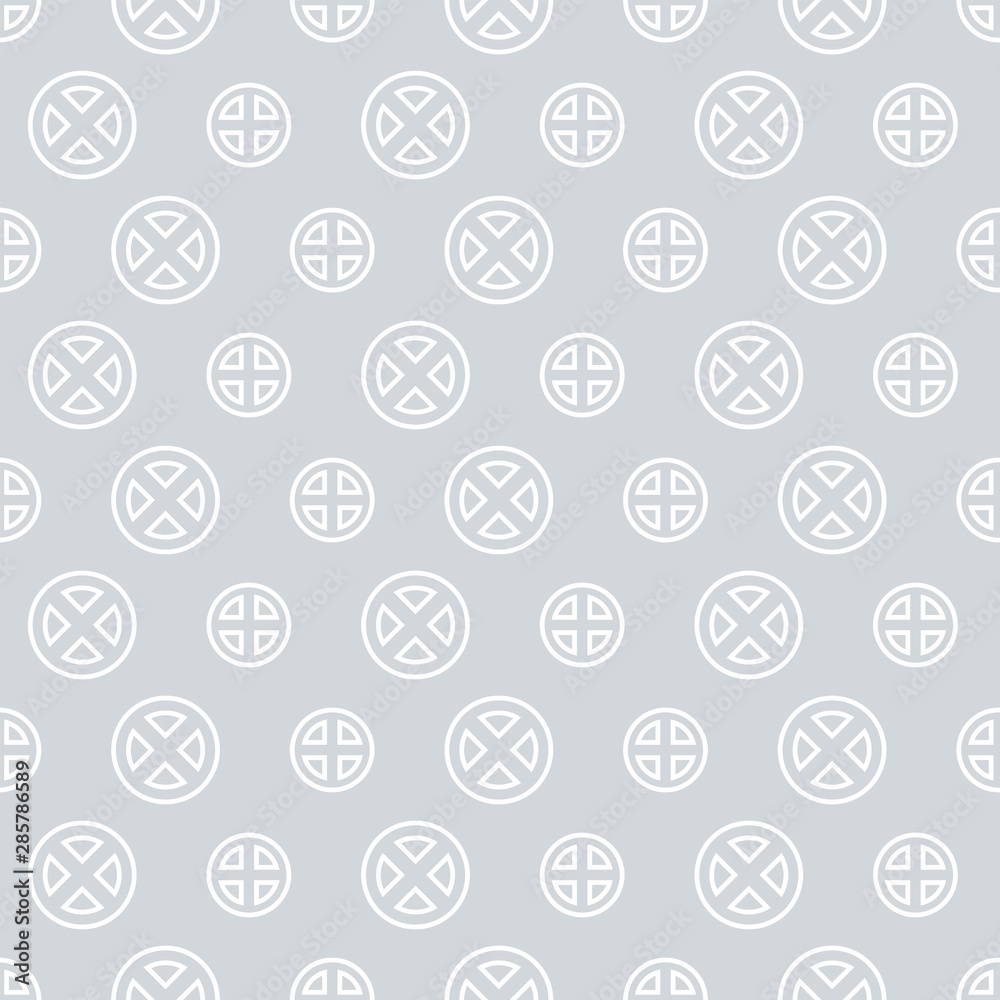 Seamless crosses pattern and circles