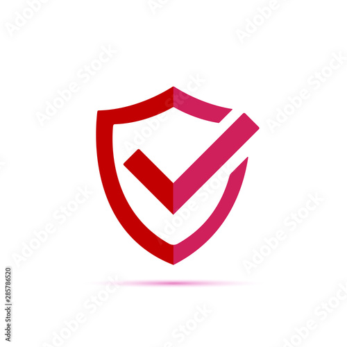 Tick mark shild approved icon vector on white background