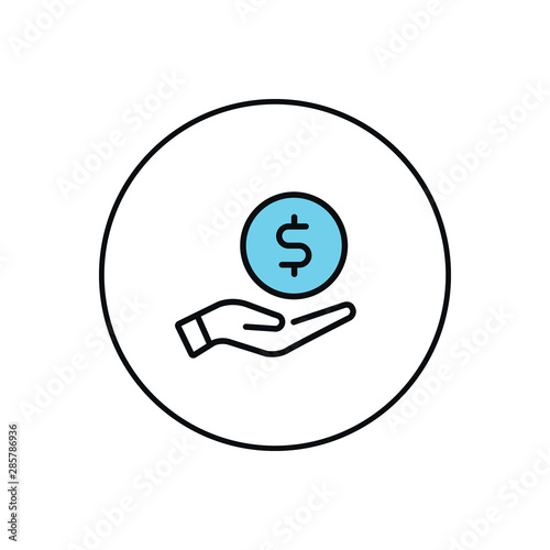 Receiving Money Icon. Vector Illustration