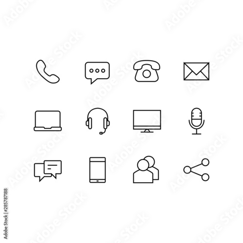 Media and communication vector icons