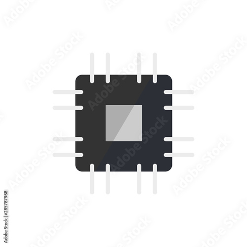 Processorchip, computer microchip, cpu chipset. Technology icon photo