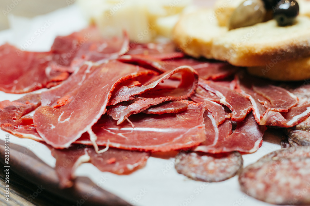 Traditional Greek and Turkish Pastirma Cold cuts
