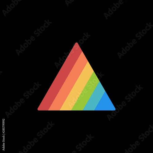 simple rainbow typography A triangle vector logo