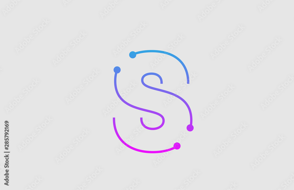 alphabet letter S logo design with colors pink and blue alphabet letter S logo design with colors pink and blue