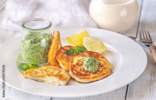 Portion of ricotta fritters photo