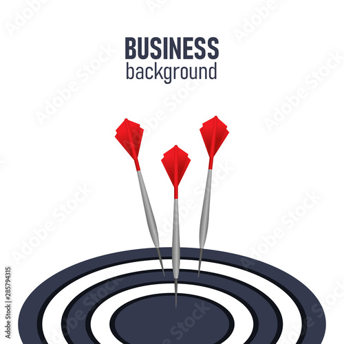 Dart hitting a target. Accurate hit on target. Vector.