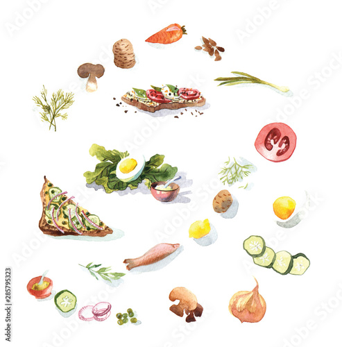 Fototapeta Naklejka Na Ścianę i Meble -  set of vegetables and fruits
