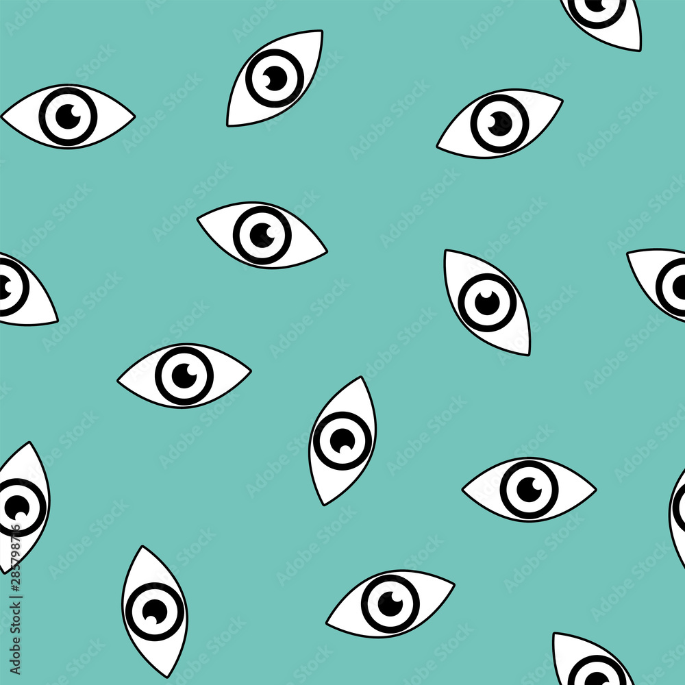 Abstract seamless pattern with eyes. Vector background. Pop art ornament