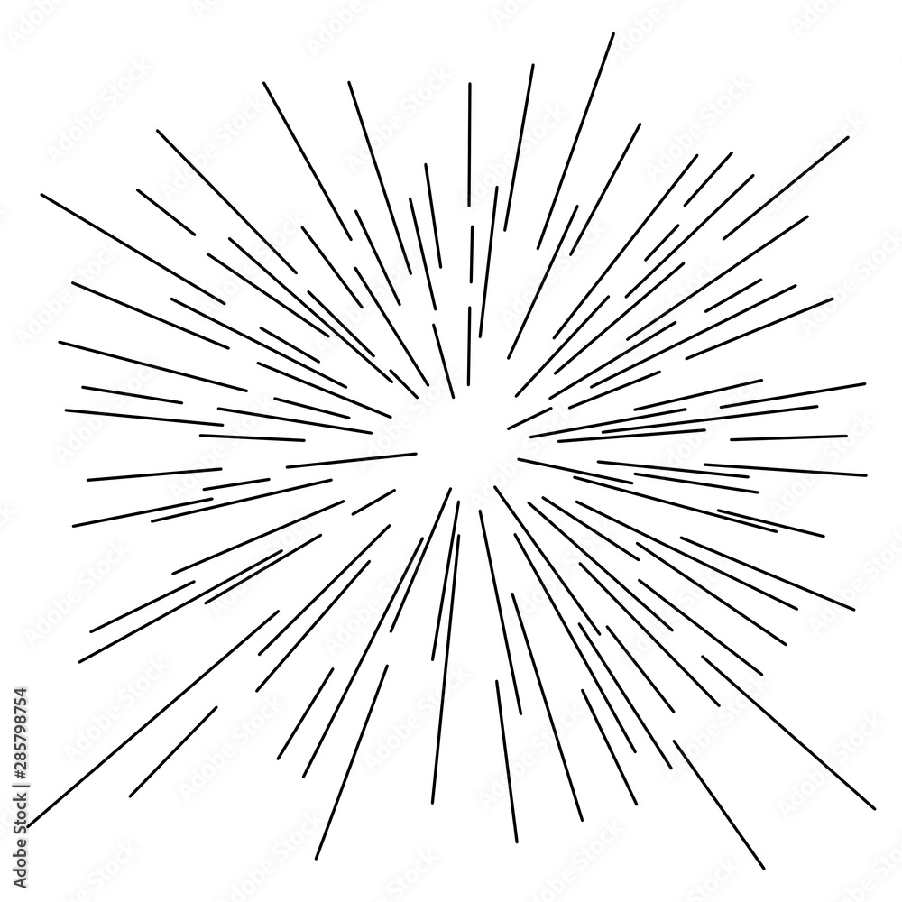 speed lines from center vector illustration sketch doodle hand drawn