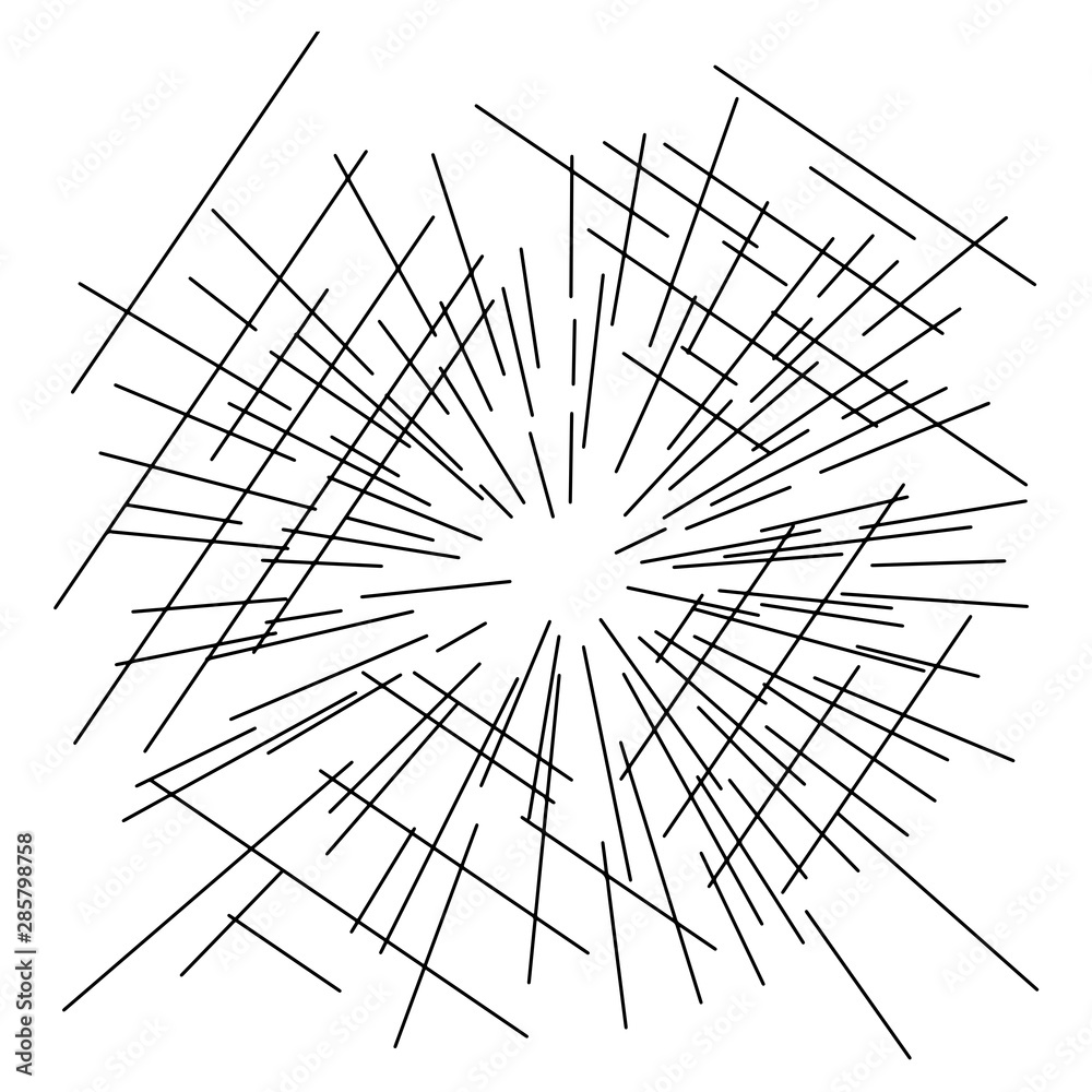 Speed lines from center sketch Royalty Free Vector Image