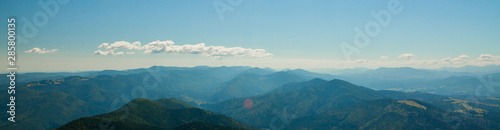 Panorama of Carpathian mountains in summer sunny day ,Travel at Ukraine. Beauty of nature concept. © volody10