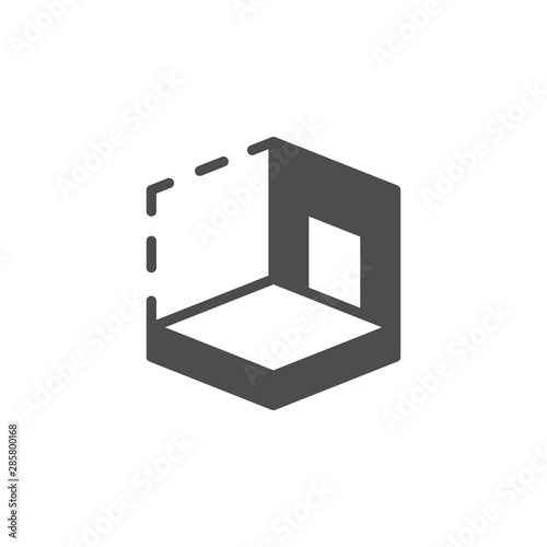 House 3D modeling icon and architectural concept