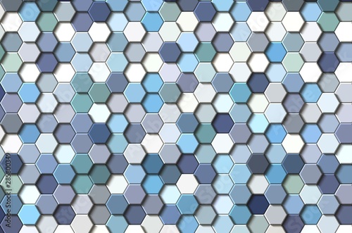 Honeycomb blue grid seamless background or Hexagonal cell