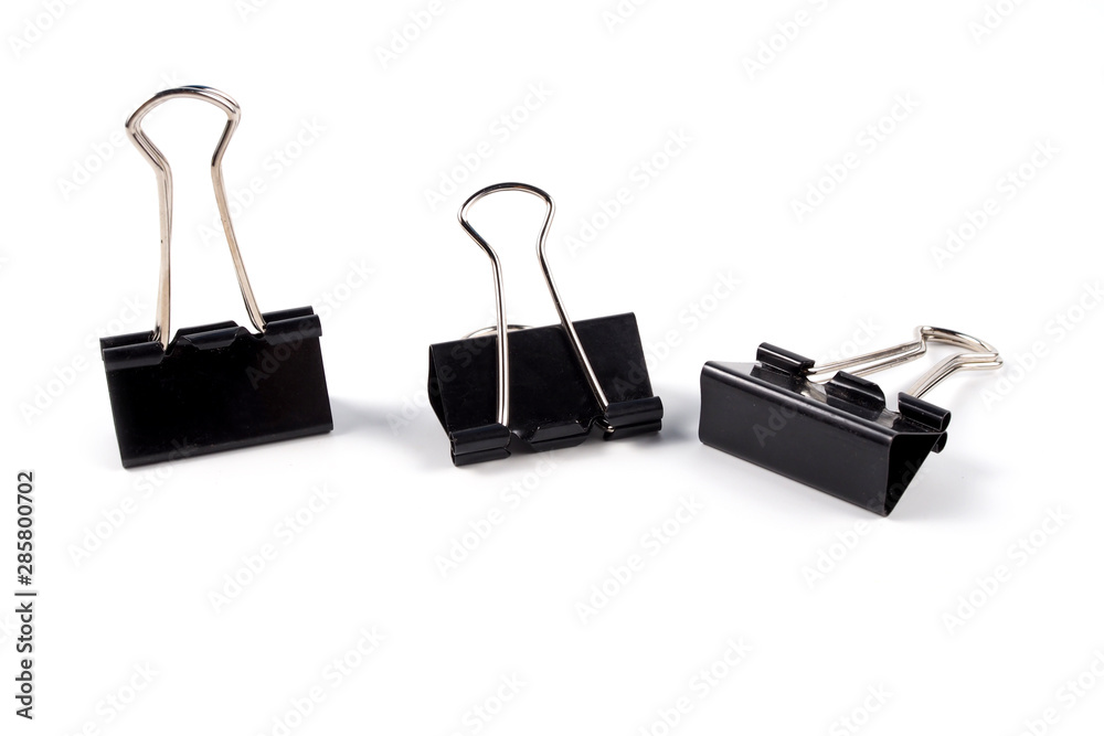 Black paperclips on white background Black paperclips on white background
