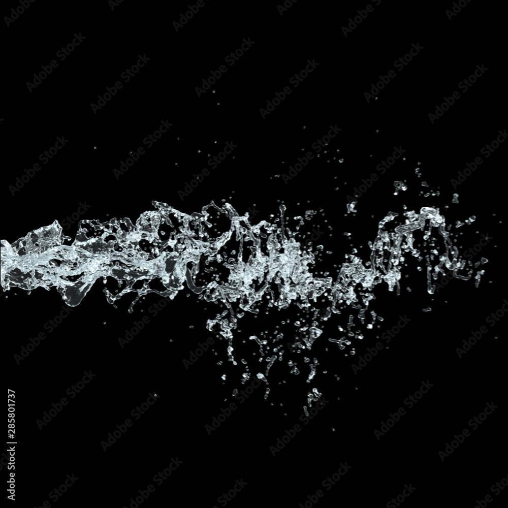 Water Splash Macro Design. 3d illustration.