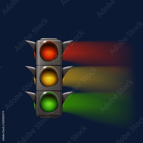 trafic light on the dark background