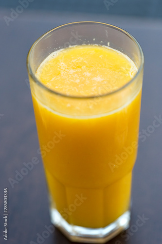Orange juice in the glass 