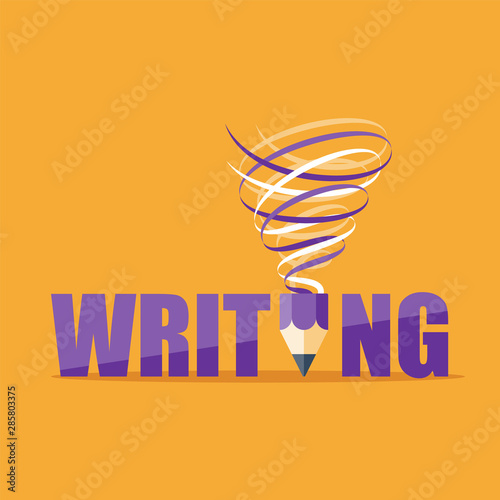 Creative writing, storytelling concept, vector illustration
