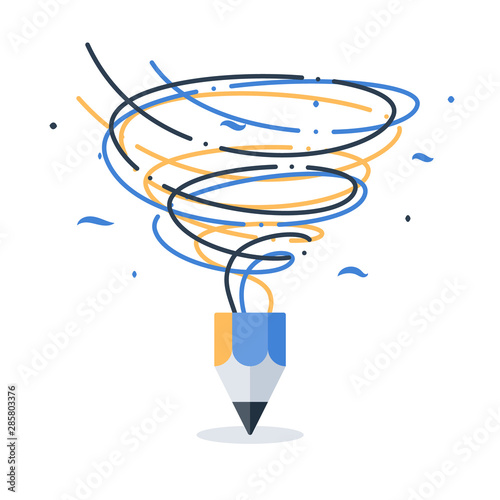 Creative writing, storytelling concept, vector illustration