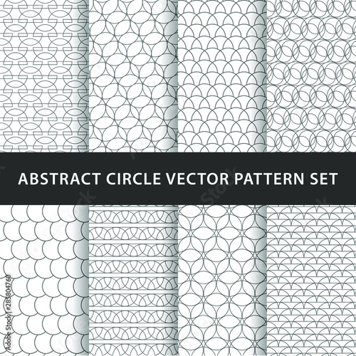 Abstract circle black and white pattern vector pack