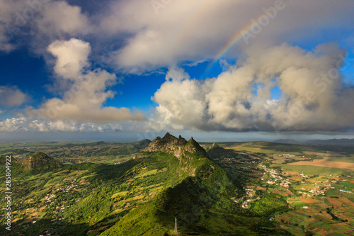 Rainbow as seen from Le Pouce, Mauritius