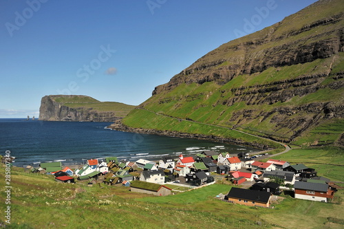 Small village by the sea. Faroe islands.
